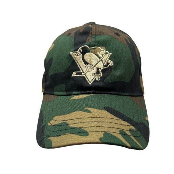 Pittsburgh Penguins Woodland Army Military Camo Camouflage Strapback Hat Cap - Picture 1 of 9